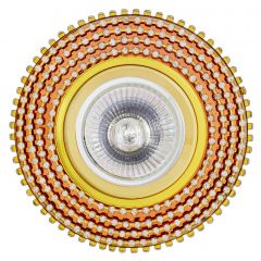 Точечный светильник De Fran FT 512 зеркальный со стразами золото зеркальное коричневое + стразы прозрачные MR16 1 x 50 вт