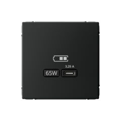  Systeme Electric ARTGALLERY USB РОЗЕТКА тип-С 65Вт высокоскор.заряд. QC, PD, механизм, КАРБОН