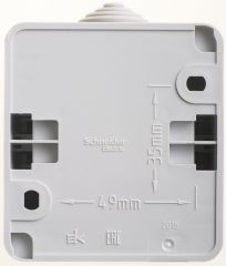 Выключатель Schneider Electric ЭТЮД 2х-клав. IP44 О/У 10АX/250B СЕРЫЙ