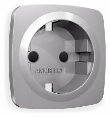 Накладка для розетки с заземлением и со шторками Ambrella Volt Quant OP5070
