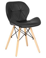 Стул обеденный Dobrin LMZL-302 BUTTERFLY, ножки светлый бук, цвет сиденья чёрный
