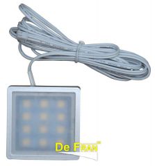 Светильник De Fran DLED-19 SMD Подсветка светодиодная 12 SMD, 3000К свет, ABC+PC, шнур 2м матовый хром 12*SMD 2,4 вт
