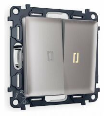 Выключатель проходной двухклавишный с подсветкой Ambrella Volt Quant MA504030