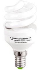 Лампа энергосберегающая Наносвет E14 9W 2700K матовая ES-SPU09/E14/827 E079