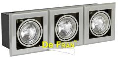 Светильник De Fran DAR M39x3 карданный, три модуля, с трансформаторами и лампами перламутр хром MR16 1 x 50 вт