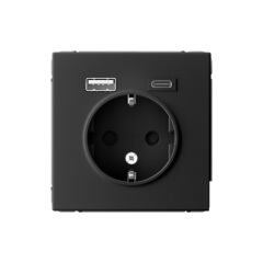  Systeme Electric ARTGALLERY РОЗЕТКА 16А с 2 USB A+C, 5В/2,4А/3,0А, 2х5В/1,5А, механизм, КАРБОН