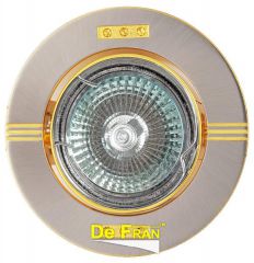 Точечный светильник De Fran FT 188 SNG "Поворотный в центре", "стразы" сатин-никель + золото MR16 1 x 50 вт
