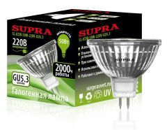 Лампа галогенная Supra SL-JCDR-50W-220V-GU5.3 MR16 220 вольт, Мощность 50 ватт, цоколь GU5.3