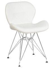 Стул обеденный Dobrin LMZL-302A BUTTERFLY CHROME, ножки хром, цвет белый