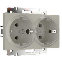  Werkel W1272004/ Розетка двойная с заземлением (дымчатый) W1272004