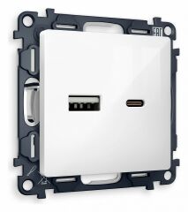 Розетка 2хUSB type A и C без рамки Ambrella Volt Quant MA111010