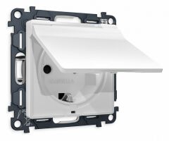 Розетка с заземлением и со шторкой, без рамки с крышкой Ambrella Volt Quant MA128010