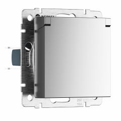  Werkel Розетка влагозащ. с зазем. с защит. крышкой и шторками N (серебряный матовый) W1171265