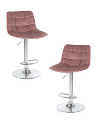 Набор 2 шт Стул барный Dobrin TAILOR, пудрово-розовый велюр (MJ9-32)