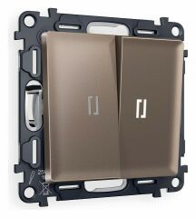 Выключатель проходной двухклавишный с подсветкой Ambrella Volt Quant MA634035