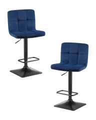 Набор 2 шт Стул барный Dobrin DOMINIC, синий велюр (MJ9-117)