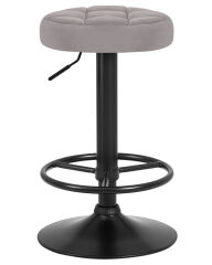 Табурет барный Dobrin LM-5008 BRUNO BLACK, серый велюр (MJ9-75)