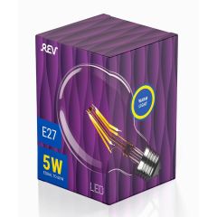 Лампа светодиодная филаментная REV VINTAGE G95 E27 5W 2700K DECO Premium шар 32433 1