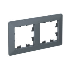  Systeme Electric ATLASDESIGN AIR 2-постовая РАМКА, ГРИФЕЛЬ/дымчатый черный