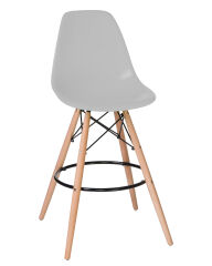Стул барный Dobrin LMZL-PP638G DSW BAR, ножки светлый бук, цвет сиденья светло-серый (GR-01)