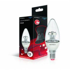 Лампа светодиодная Supra SL-LED-CR-CN-4W/4000/E14 Свеча - Кристалл, Угол освещения - 300 гр., мощность 4 Вт, холодный свет, цоколь Е14
