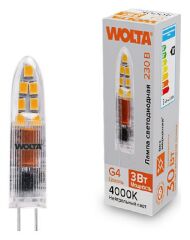 Лампа светодиодная Wolta G4 3Вт 4000K WSTD-JC-220V3W4KG4-P