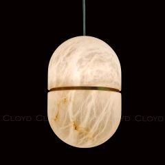 Подвесной светильник Cloyd DILEMMA-B P1 / Ø14 см - алебастр - латунь (арт.12348)