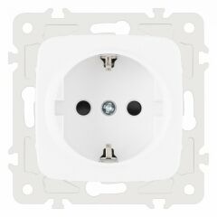 Розетка с заземлением и со шторкой, без рамки Arte Milano am-205 205.40-1.white