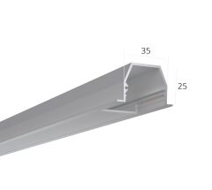 6063 Алюминиевый LED профиль LINE 3525 IN S LT70 (с экраном) — 2500мм