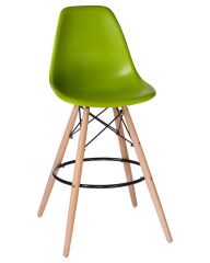 Стул барный Dobrin LMZL-PP638G DSW BAR, ножки светлый бук, цвет сиденья салатовый (G-08)