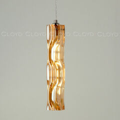 Подвесной светильник Cloyd ICEBERG-A P1 / Ø8 см - хром - янтарное стекло (арт.11655)