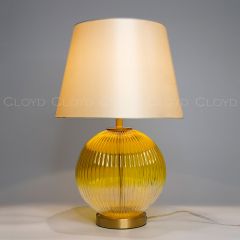 Настольная лампа Cloyd ZUCCHINI T1 / выс. 54 см - латунь - янтарное стекло (арт.30115)
