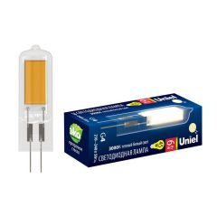 Лампа светодиодная (UL-00005065) Uniel G4 6W 3000K прозрачная LED-JC-220/6W/3000K/G4/CL GLZ08TR