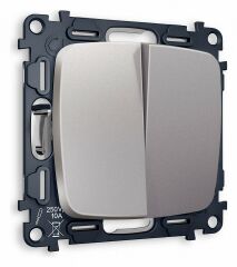 Выключатель проходной двухклавишный без рамки Ambrella Volt Quant MO503020