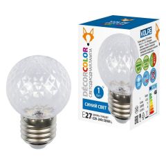  Volpe Лампа светодиодная E27 1W прозрачная LED-D45-1W/BLUE/E27/CL/С PINEAPPLE UL-00010066