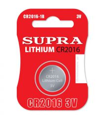 Элемент питания 3V Supra CR2016-1B плоский литиевый LITHIUM