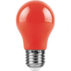 Лампа светодиодная Feron E27 3W красный Шар Матовая LB-375 25924