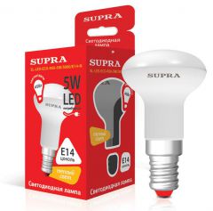 Лампа светодиодная Supra SL-LED-ECO-R50-5W/3000/E14-N Тип - R50, мощность 5 ватт, теплый свет, цоколь E14