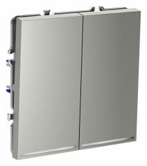 Выключатель проходной двухклавишный с подсветкой без рамки Voltum S70 VLS020405