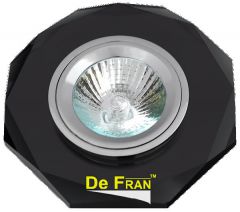 Точечный светильник De Fran FT 846 b "Многогранник" черное стекло MR16 1 x 50 вт