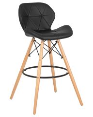 Стул барный Dobrin LMZL-302B BUTTERFLY BAR, ножки светлый бук, цвет чёрный
