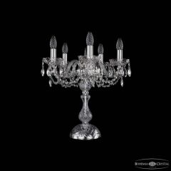 Настольная лампа декоративная Bohemia Ivele Crystal 1402 1402L/5/141-47 Ni