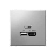 Systeme Electric ARTGALLERY USB РОЗЕТКА A + тип-C 45Вт высокоскор.заряд. QC, PD, механизм, АЛЮМИНИЙ