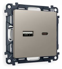 Розетка 2хUSB type A и C без рамки Ambrella Volt Quant MA371010