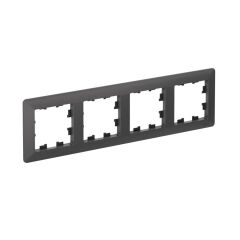  Systeme Electric ATLASDESIGN AIR 4-постовая РАМКА, БАЗАЛЬТ/дымчатый черный