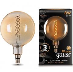  Gauss Лампа светодиодная филаментная E27 8W 2400K золотая 154802008