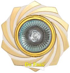 Точечный светильник De Fran 16197 JA "Фреза" перламутровый белый + золото MR16 1 x 50 вт