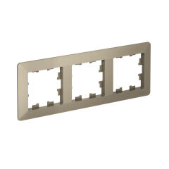  Systeme Electric ATLASDESIGN AIR 3-постовая РАМКА, ШАМПАНЬ/дымчатый черный