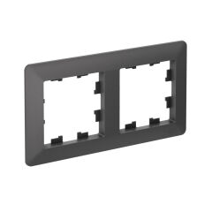  Systeme Electric ATLASDESIGN AIR 2-постовая РАМКА, БАЗАЛЬТ/дымчатый черный