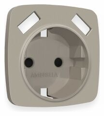 Накладка для розетки с заземлением и со шторками и 2хUSB type A Ambrella Volt Quant OP3690